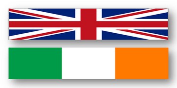 Drapeaux de la Grande-Bretagne et de l'Irlande